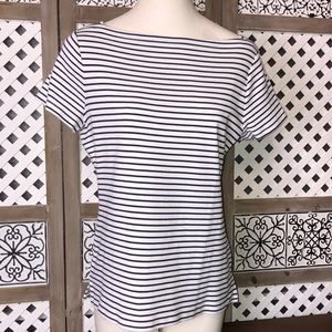 Talbots striped boatneck tee EUC